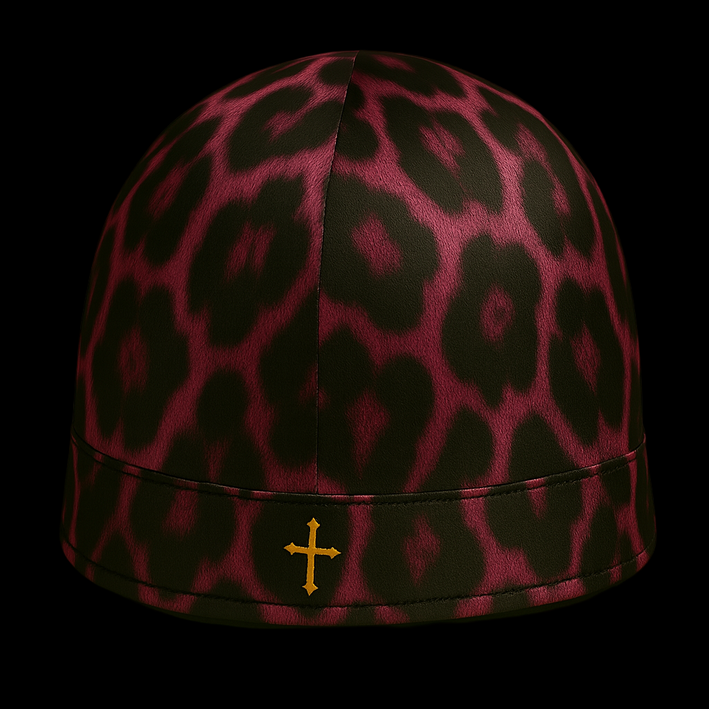 "PINK PANTHER" Leopard Print Skull Cap