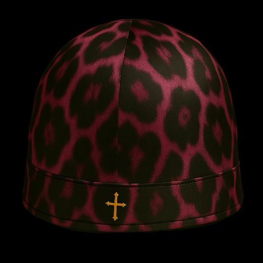 "PINK PANTHER" Leopard Print Skull Cap