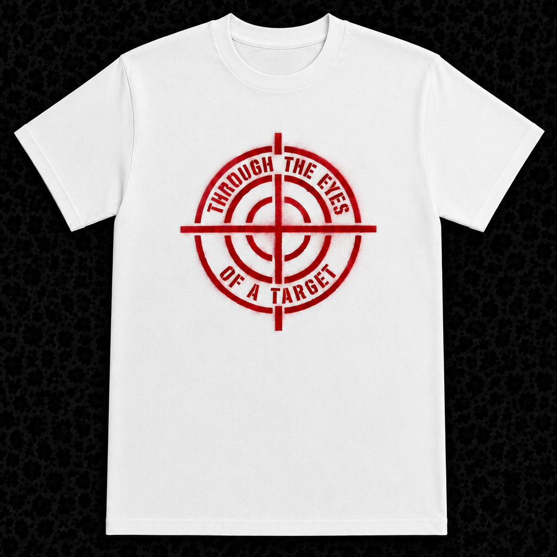 THROUGH THE EYES OF A TARGET TEE (WHITE/RED)