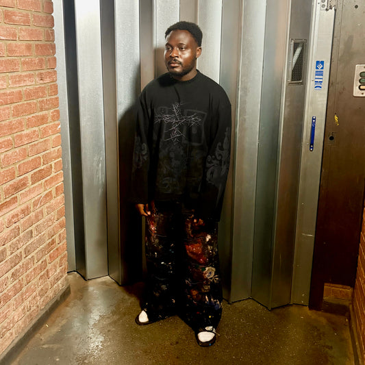 'Family Only' Waffle Print Long-Sleeve