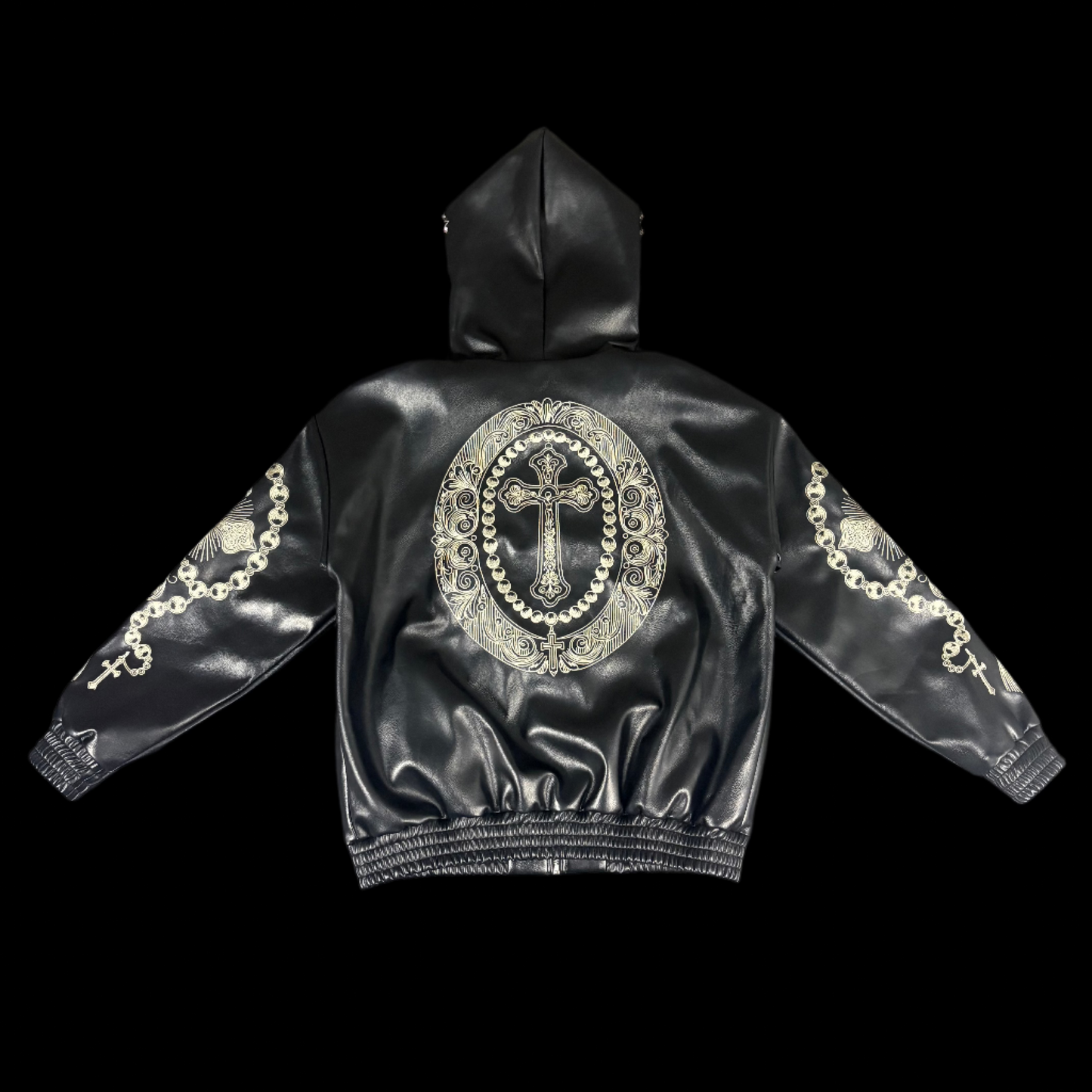 'PEACE AT WAR' (Black) Leather Full-Zip