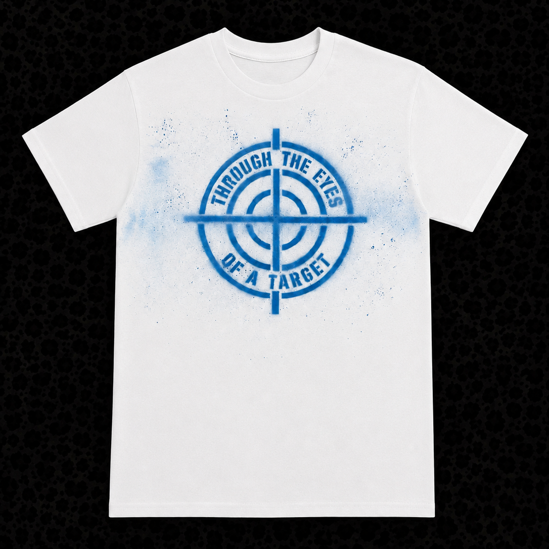 THROUGH THE EYES OF A TARGET TEE (WHITE/BLUE)