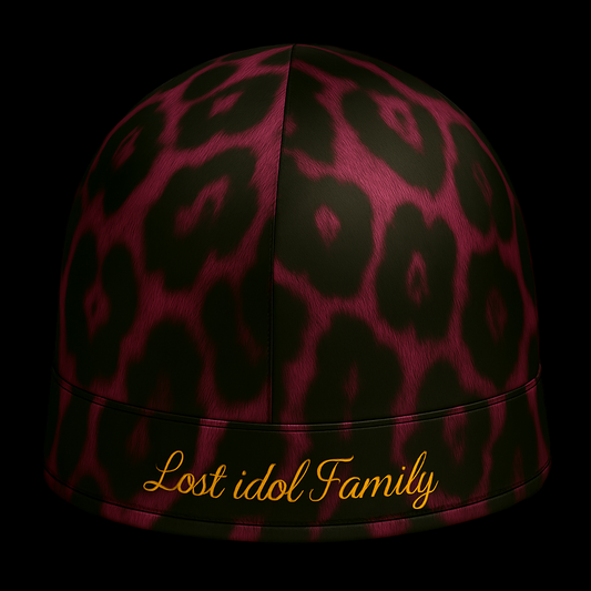 "PINK PANTHER" Leopard Print Skull Cap
